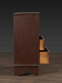 A William and Mary Red Painted Poplar Two-Drawer Blanket Chest