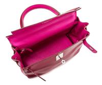 An Hermes Rubis and Rose Tyrien Candy Tadelakt and Chevre Retorne 28cm Kelly Handbag, 11" x 8.5" x 4".