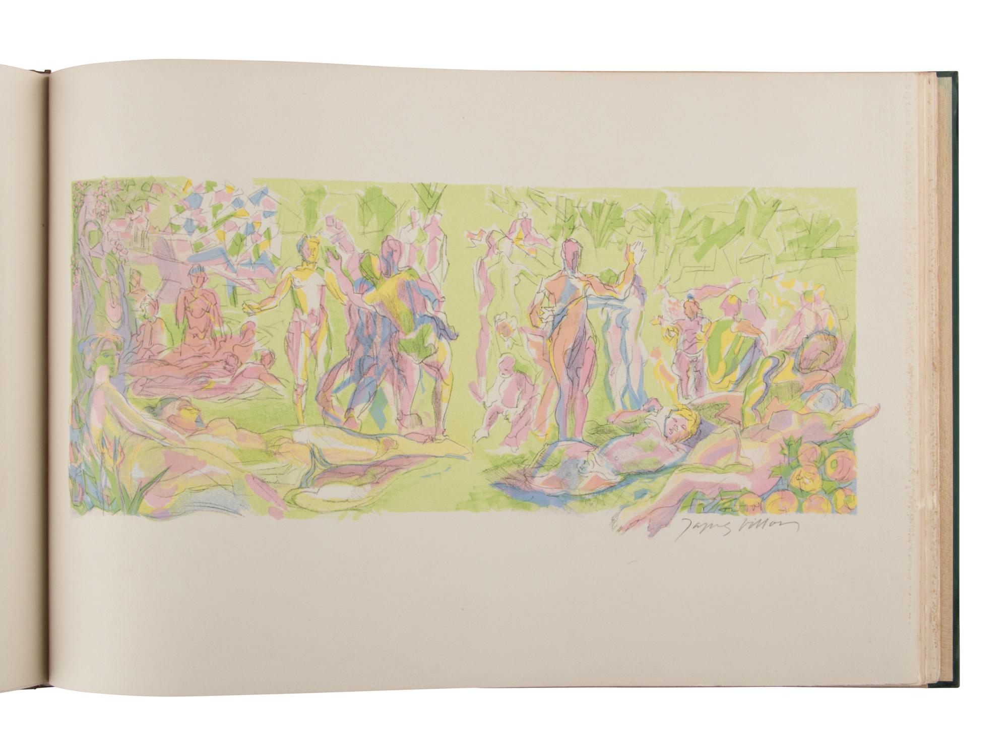 [BINDING]. VALÉRY, Paul (1871-1945) and Jacques VILLON (1875-1963). Les Bucoliques de Virgile. Lithographies originales en couleurs de Jacques Villon . Paris: Scripta & Picta, 1953.