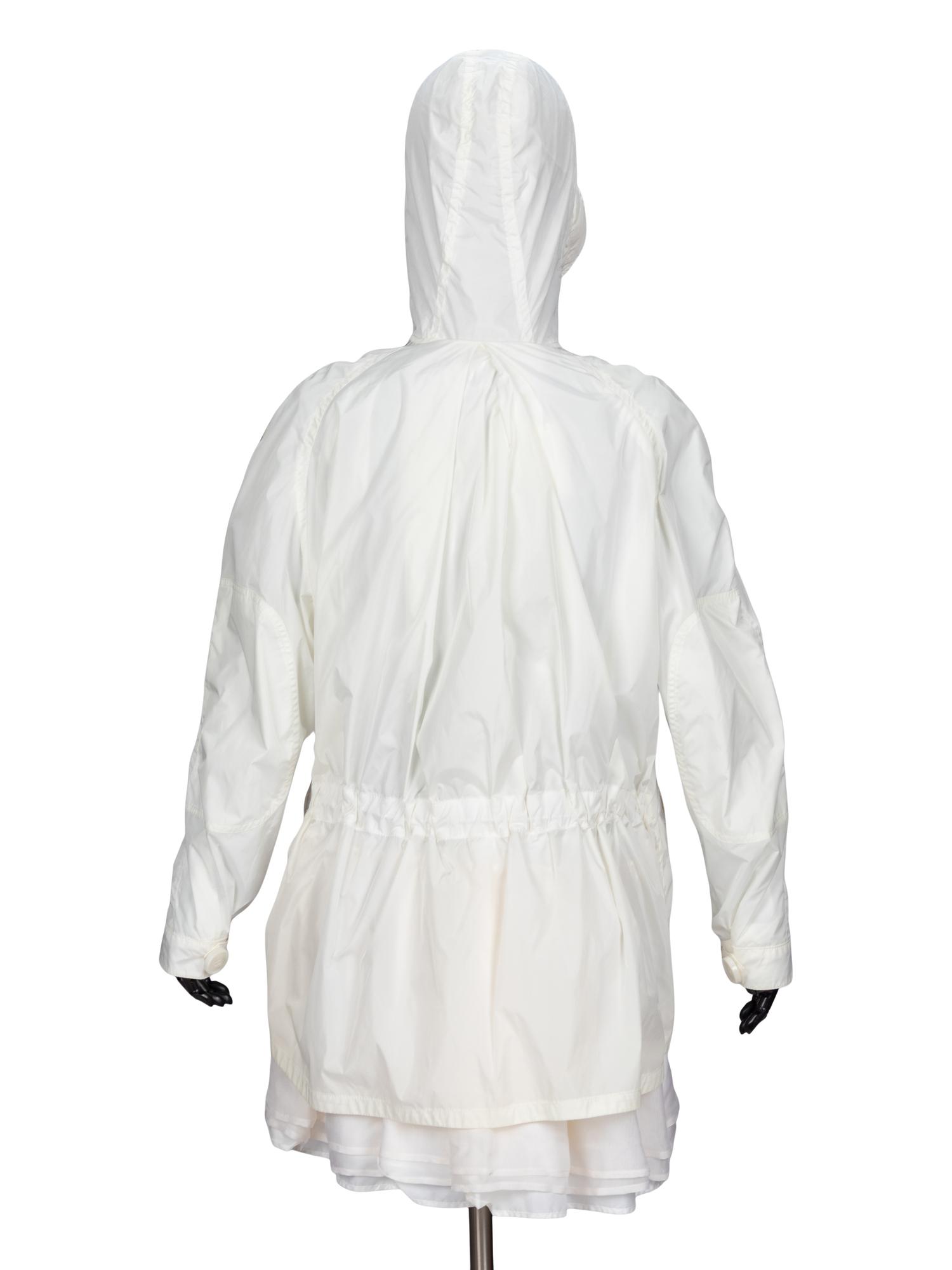 Moncler x Sacai, White 'Sora' Parka Jacket NWT