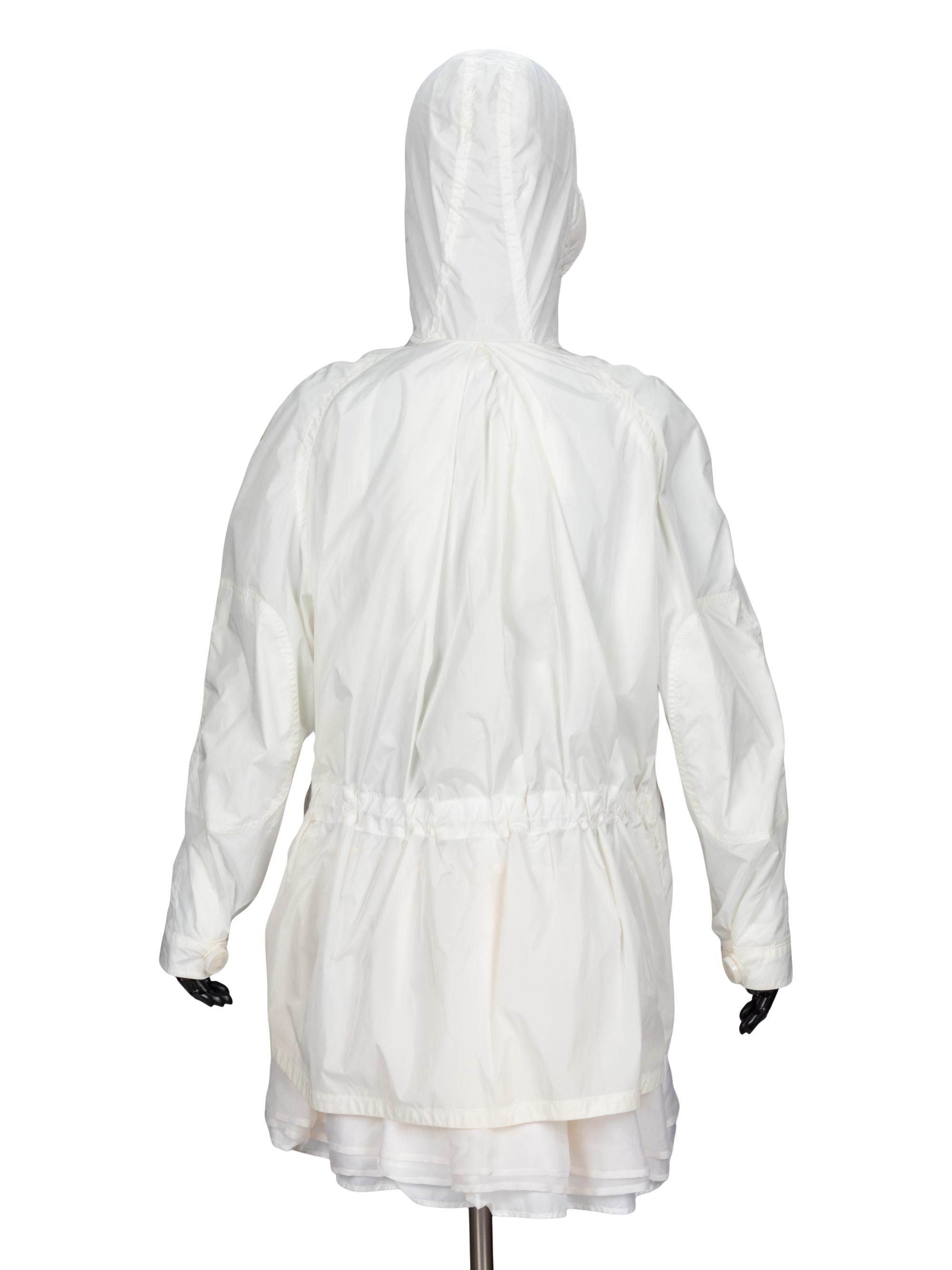 Moncler x Sacai, White 'Sora' Parka Jacket NWT