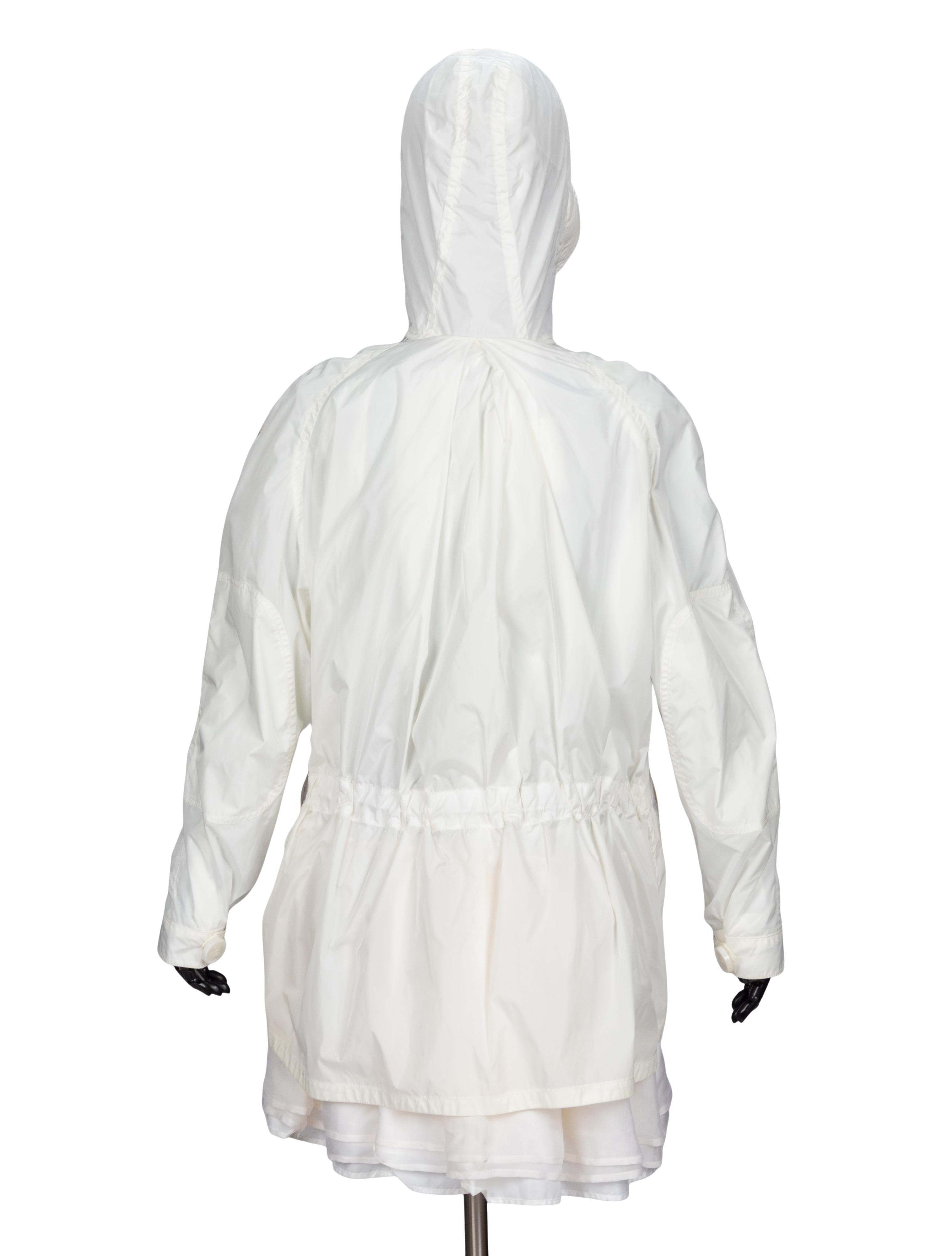 Moncler x Sacai, White 'Sora' Parka Jacket NWT