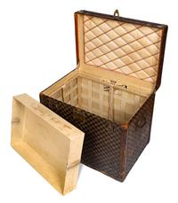 A Louis Vuitton Vintage Damier Steamer Trunk, 20.5" H x 23.5" W x 16.5" D.