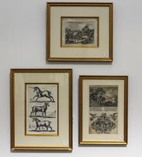Two Bookplate Engravings Largest 17 3/4 x 13 1/2 inches.