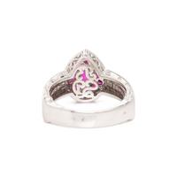 WHITE GOLD, RUBY AND DIAMOND RING
