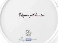 A Set of Twelve Royal Copenhagen Parcel Gilt Porcelain Fish Plates