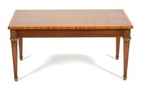 A Louis Philippe Style Gilt Metal Mounted Parquetry Mahogany Low Table