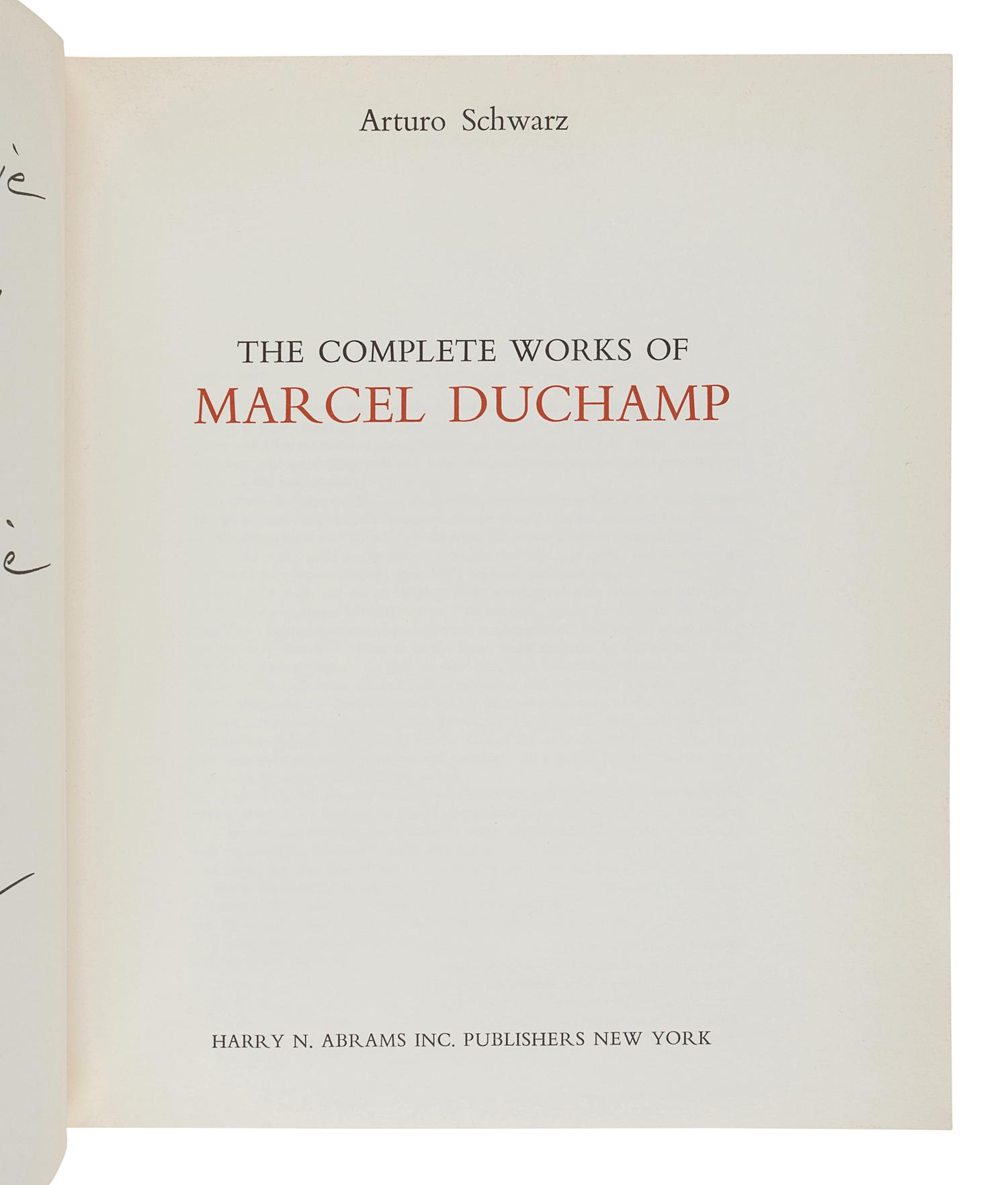 [DUCHAMP, Marcel (1887-1968)]. SCHWARZ, Arturo. The Complete Works of Marcel Duchamp. New York: Harry N. Abrams, Inc., 1970.