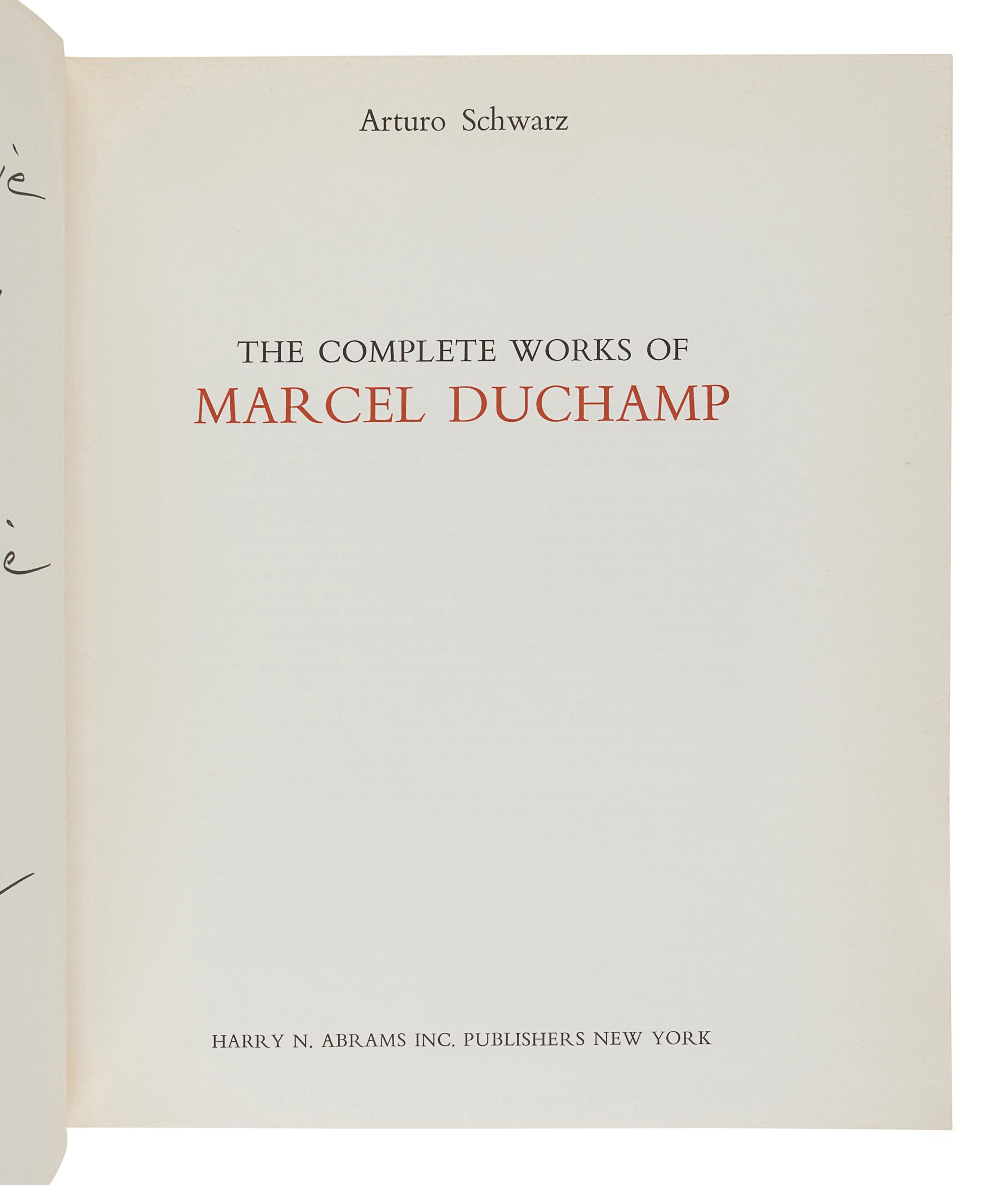 [DUCHAMP, Marcel (1887-1968)]. SCHWARZ, Arturo. The Complete Works of Marcel Duchamp. New York: Harry N. Abrams, Inc., 1970.