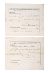 [EDUCATION]. A group of 5 items, incl. Rowan County, North Carolina, teacher's payment vouchers for teaching African American children in 1889 and photographs.