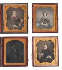 [EARLY PHOTOGRAPHY]. 13 cased images featuring hand tinting.