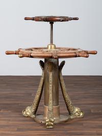 A Two-Tier Dumbwaiter Made of Ship’s Wheels