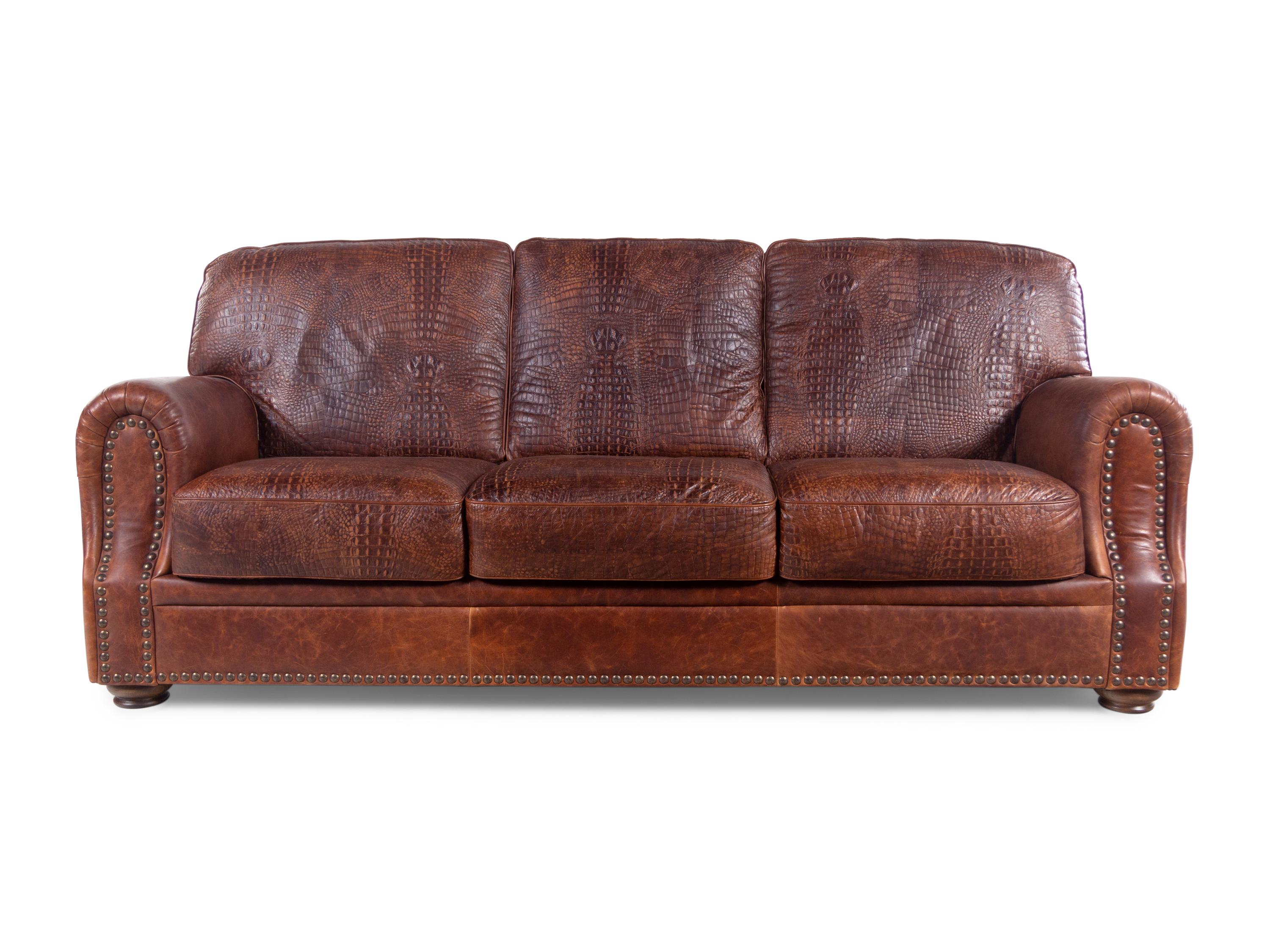An Embossed Leather Upholstered Sofa