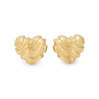 KIESELSTEIN-CORD, YELLOW GOLD HEART EARCLIPS