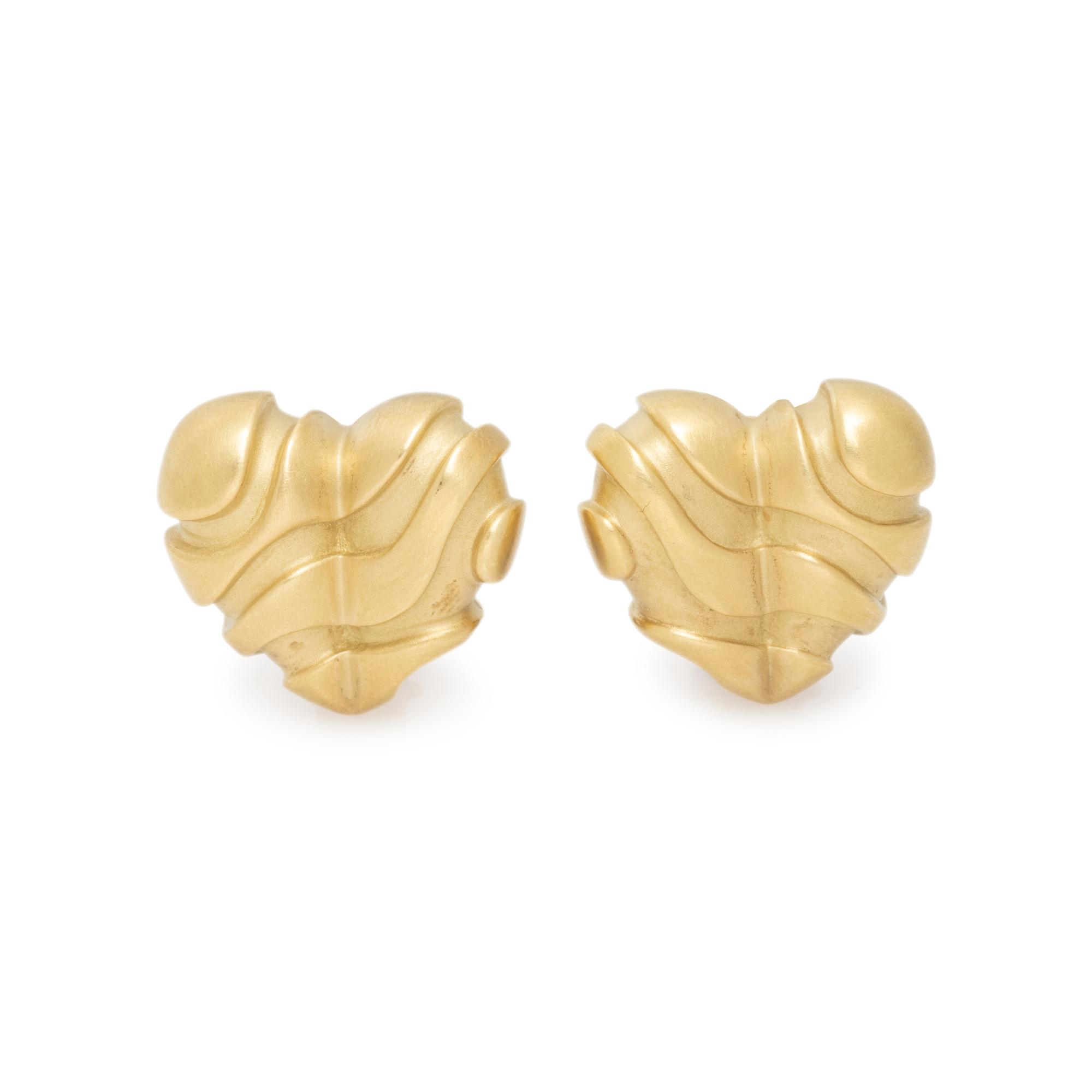 KIESELSTEIN-CORD, YELLOW GOLD HEART EARCLIPS