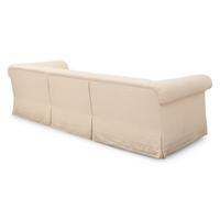 A Cream-Twill Upholstered Three-Cushion Sofa