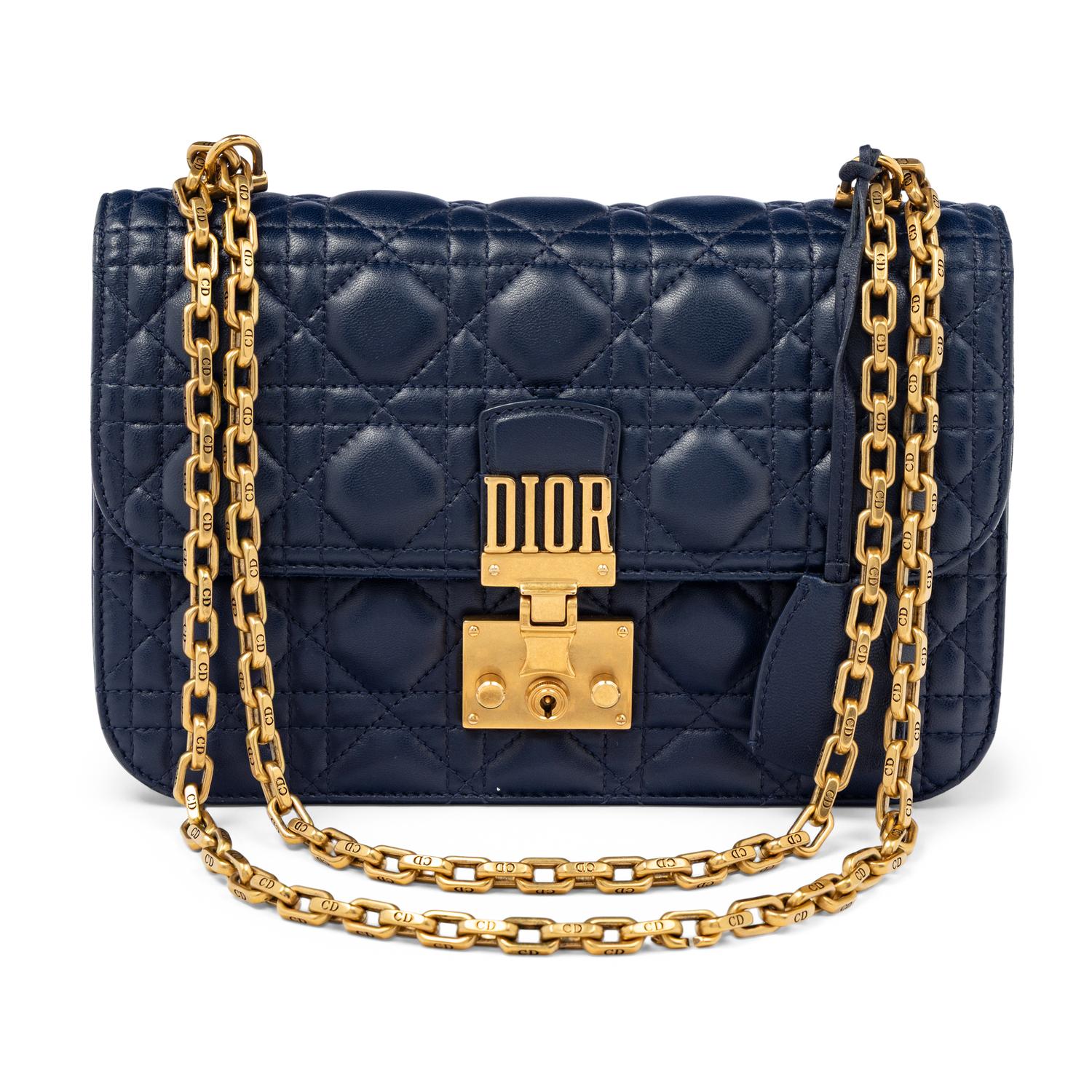 CHRISTIAN DIOR, NAVY DIORADDICT FLAP BAG