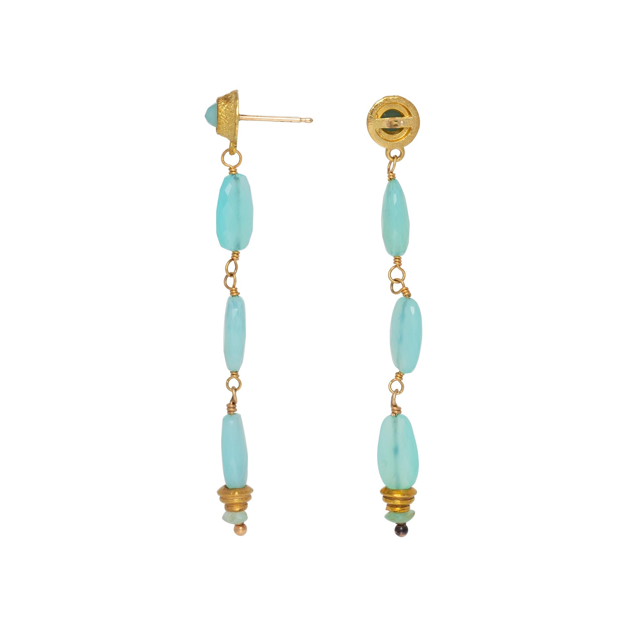 DOMINIQUE COHEN, YELLOW GOLD AND CHALCEDONY NECKLACE