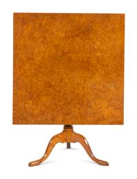 A Northern European Burled Birch Tilt-Top Table