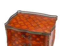 A Pair of Louis XV/XVI Transitional Style Marquetry Tables en Chiffonier