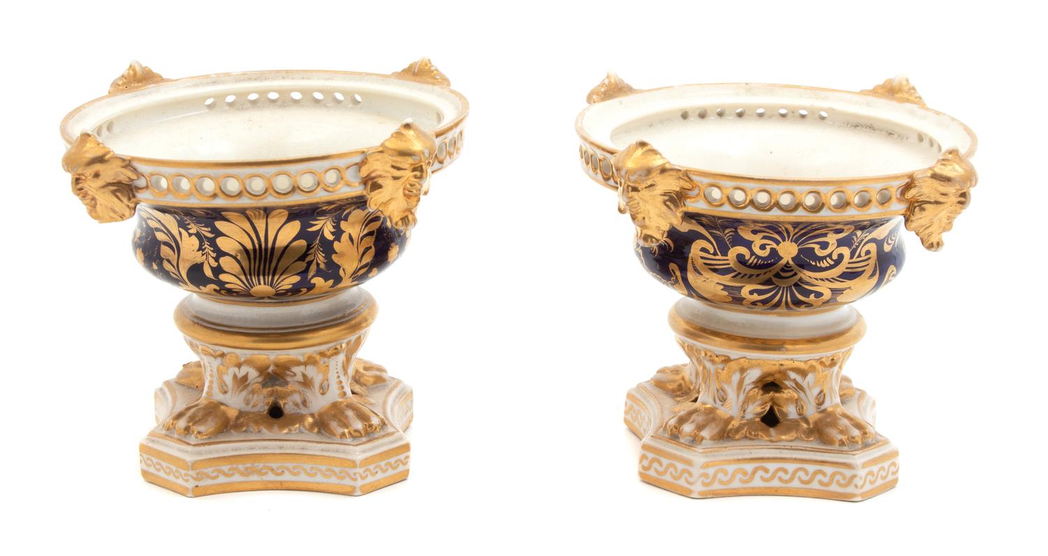 A Pair of Derby Porcelain Pot Pourris Height 4 1/4 inches. — 18TH CENTURY