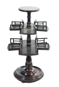 A Regency Ebonized and Parcel Gilt Book Mill, Height 31 1/2 inches.