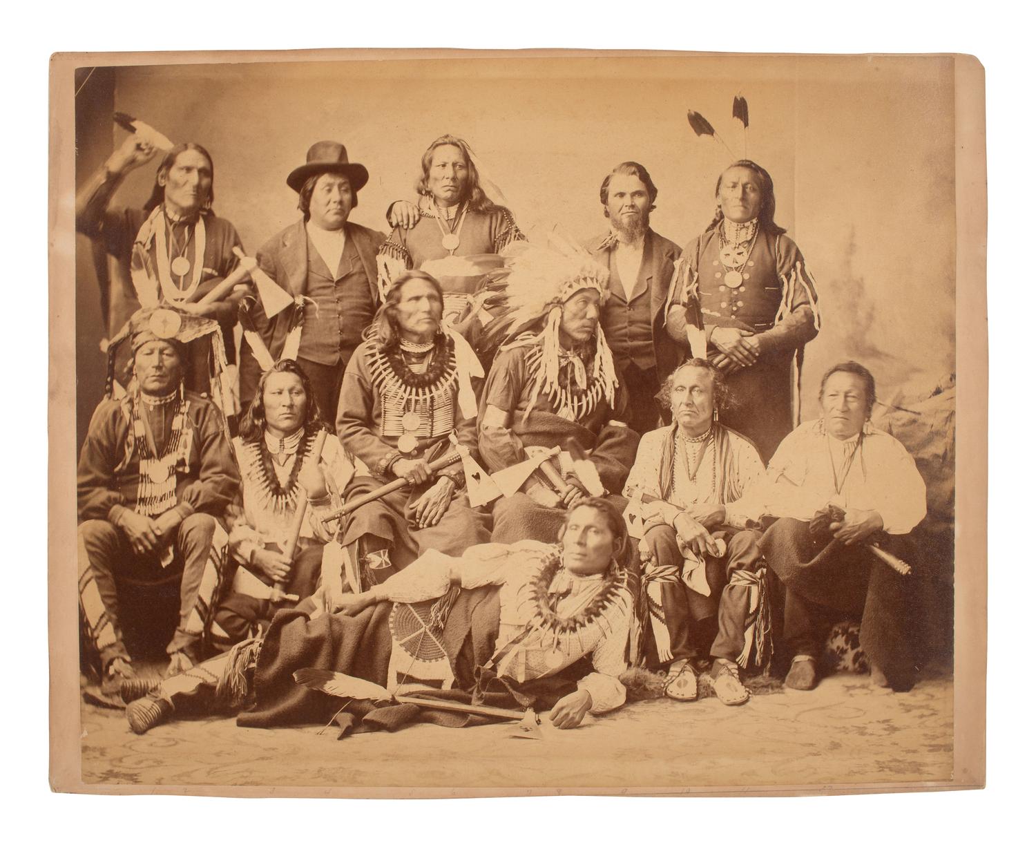 [BELL, Charles M. (1848-1893), photographer]. Albumen photograph of the Ponca Delegation. Washington, DC, 1877.
