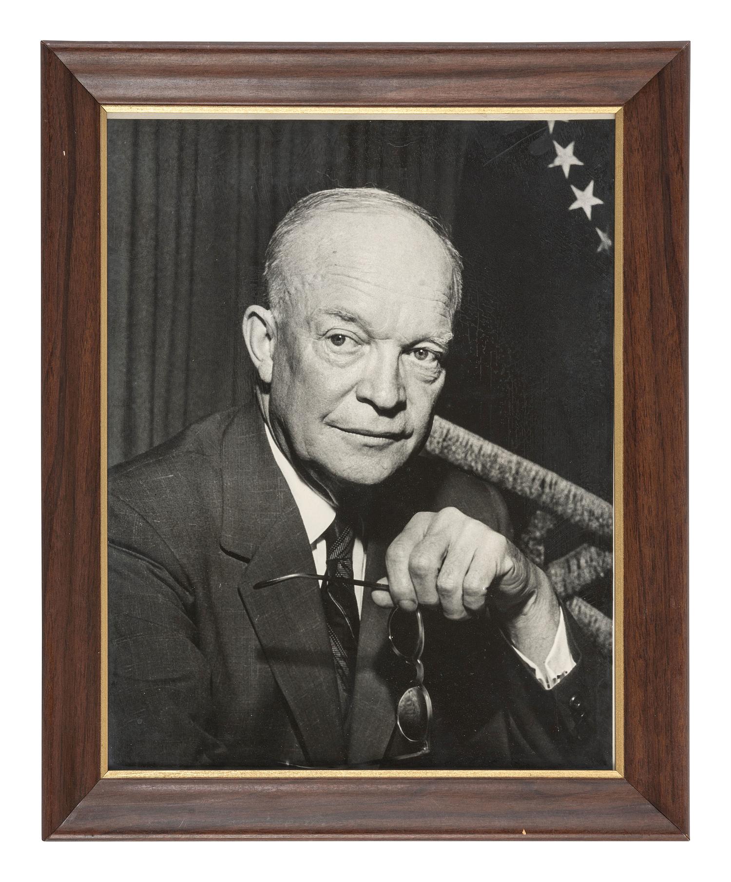 EISENHOWER, Dwight D. (1890-1969). A group of 2 signed items with related correspondence and ephemera.
