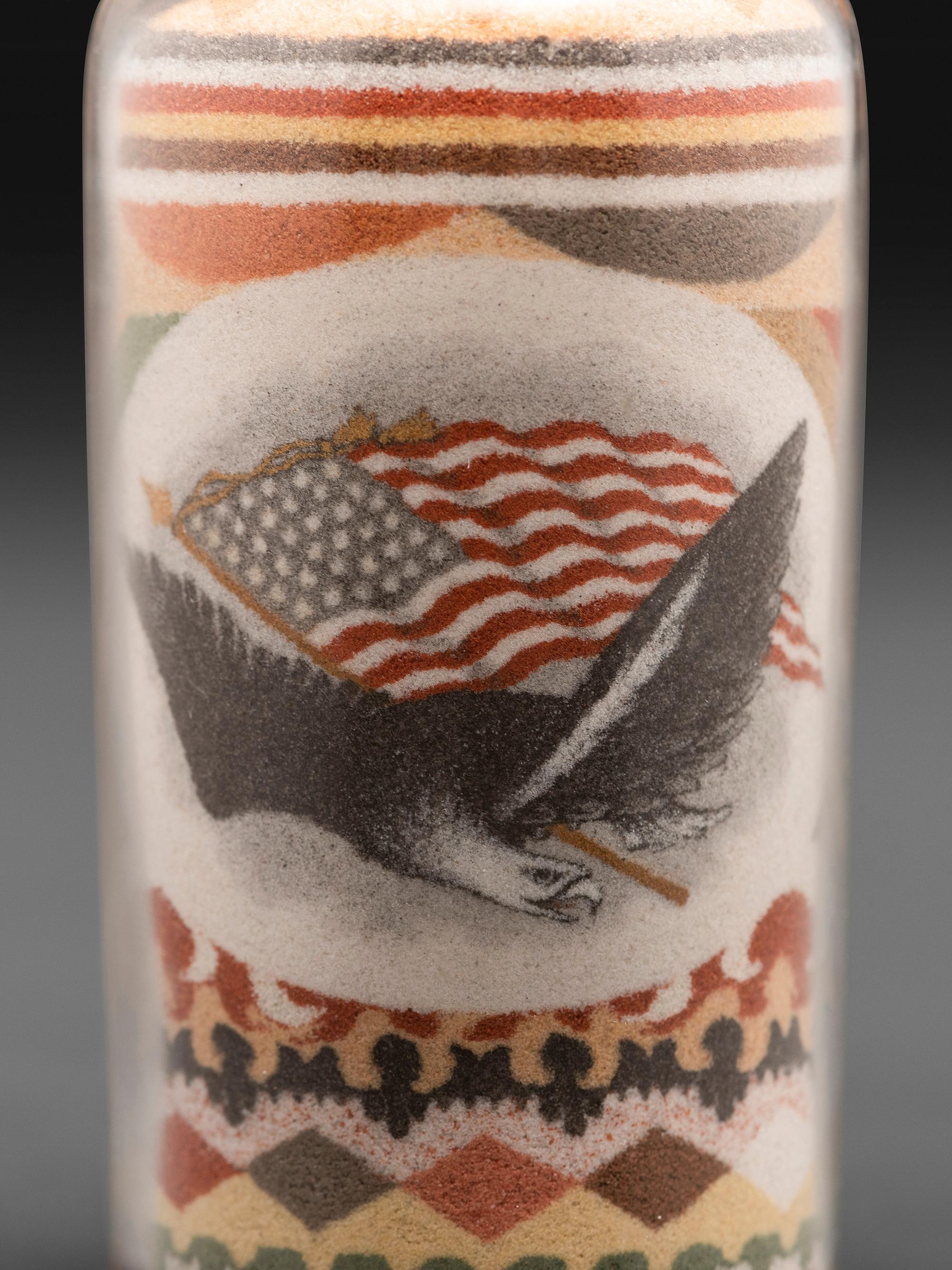 An Andrew Clemens (American, 1857-1894) Eagle Sand Bottle