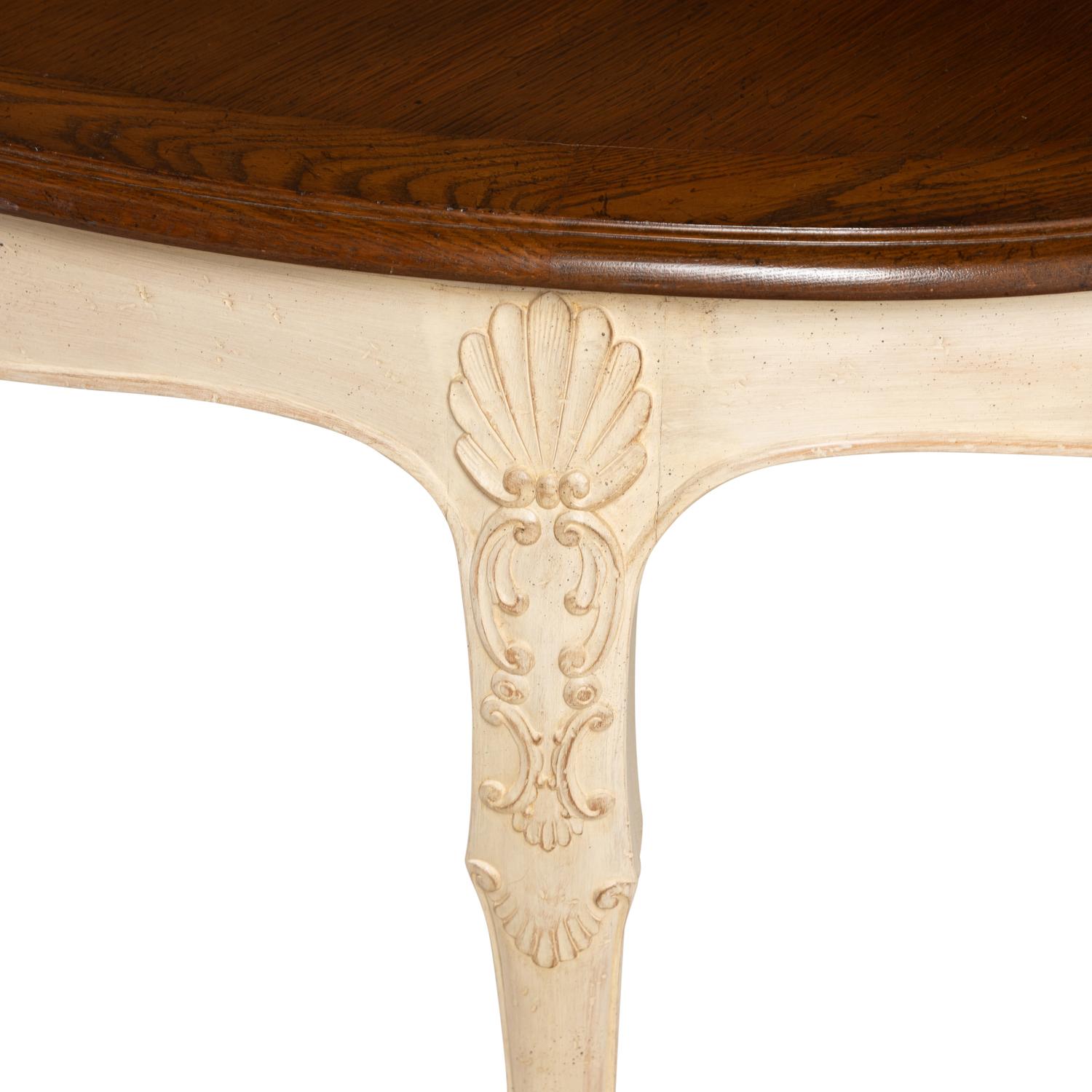 A French Provincial Style Painted Oak Dining Table