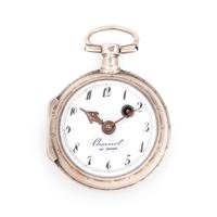 SILVER OPEN FACE POCKET WATCH