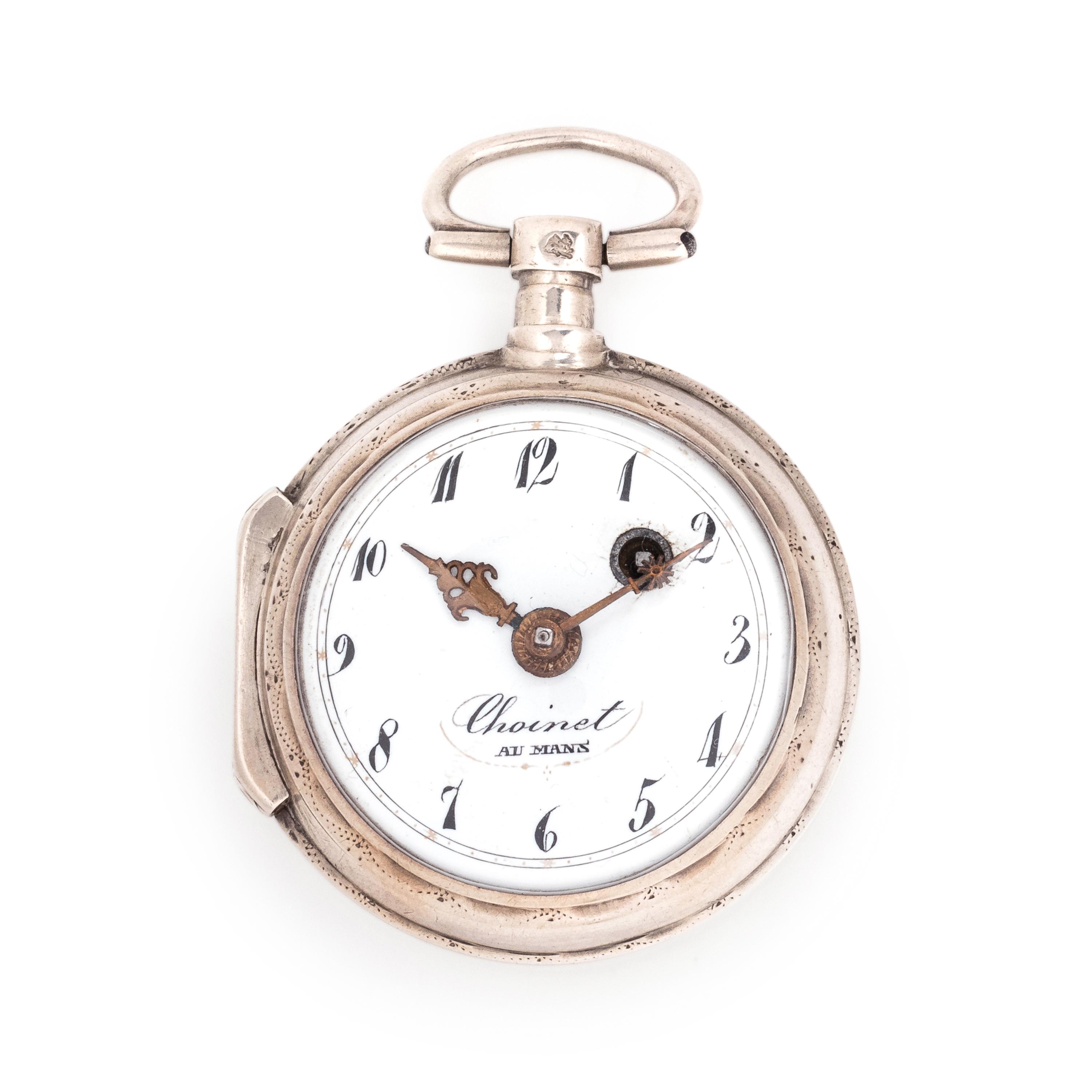 SILVER OPEN FACE POCKET WATCH