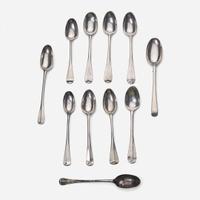 A collection of eleven silver coffee spoons Various makers, New York and New England, circa 1730-1760