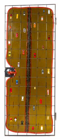 A Molded Resin and Steel Cars Door Height 86 x width 34 inches. — GAETANO PESCE (ITALIAN, b. 1939), 1994