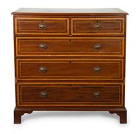 A Federal Style Mahogany and Satinwood Chest of Drawers