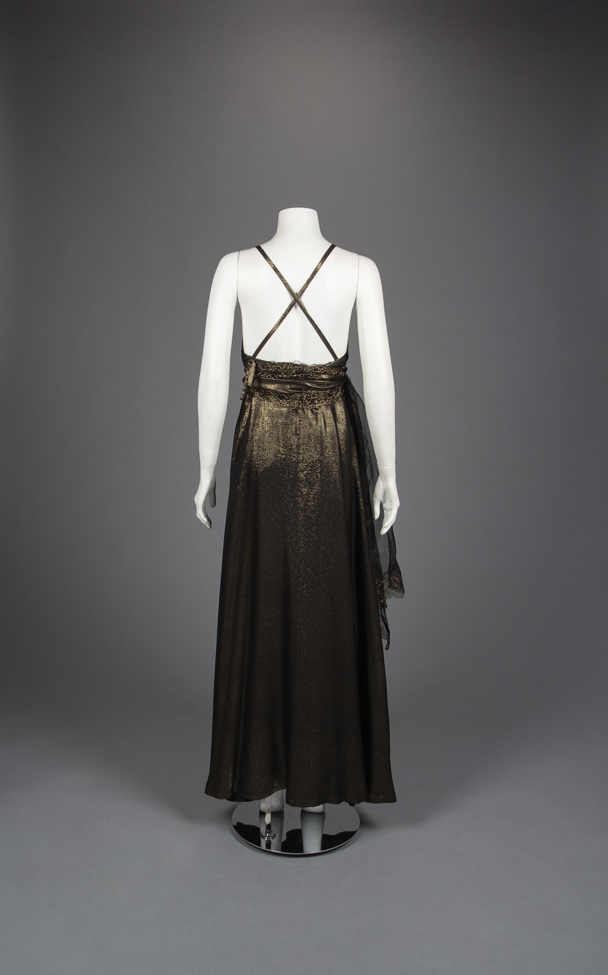 Nina Ricci Black and Gold Evening Ensemble, 1980s