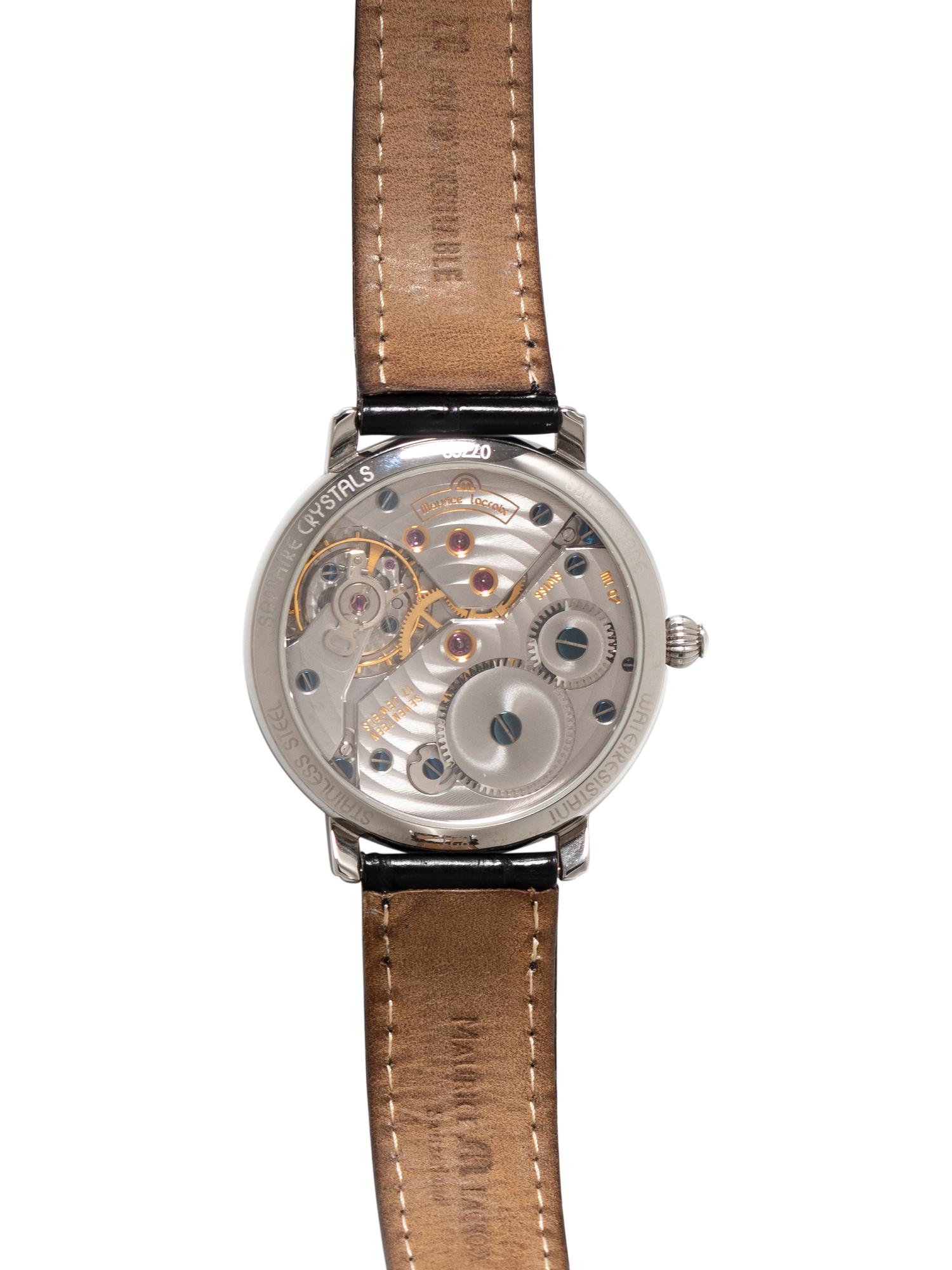 MAURICE LACROIX, REF. 07769 STAINLESS STEEL 'MASTERPIECE JOUR ET NUIT' WATCH