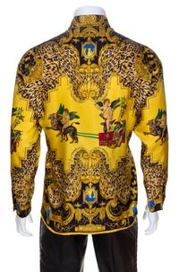 A Gianni Versace Silk Atelier Print Shirt, Size 50.