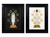 Emerald Vase I (White) and Emerald Vase II (Black) (two works)