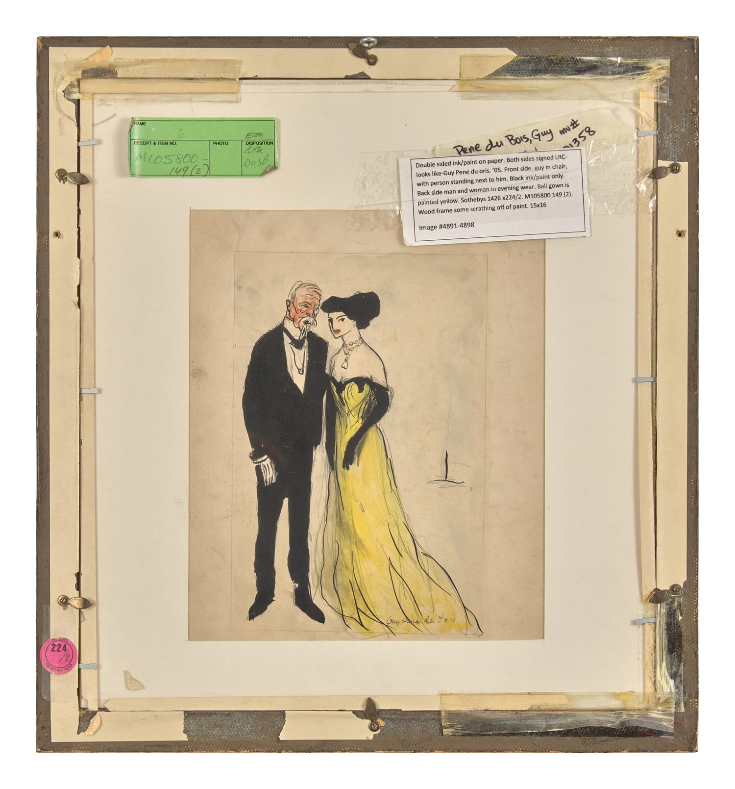 Two Works: The Artist and His Model; with Ballroom Couple (A Double-Sided Work); together with Cabaret , 1905 (2)