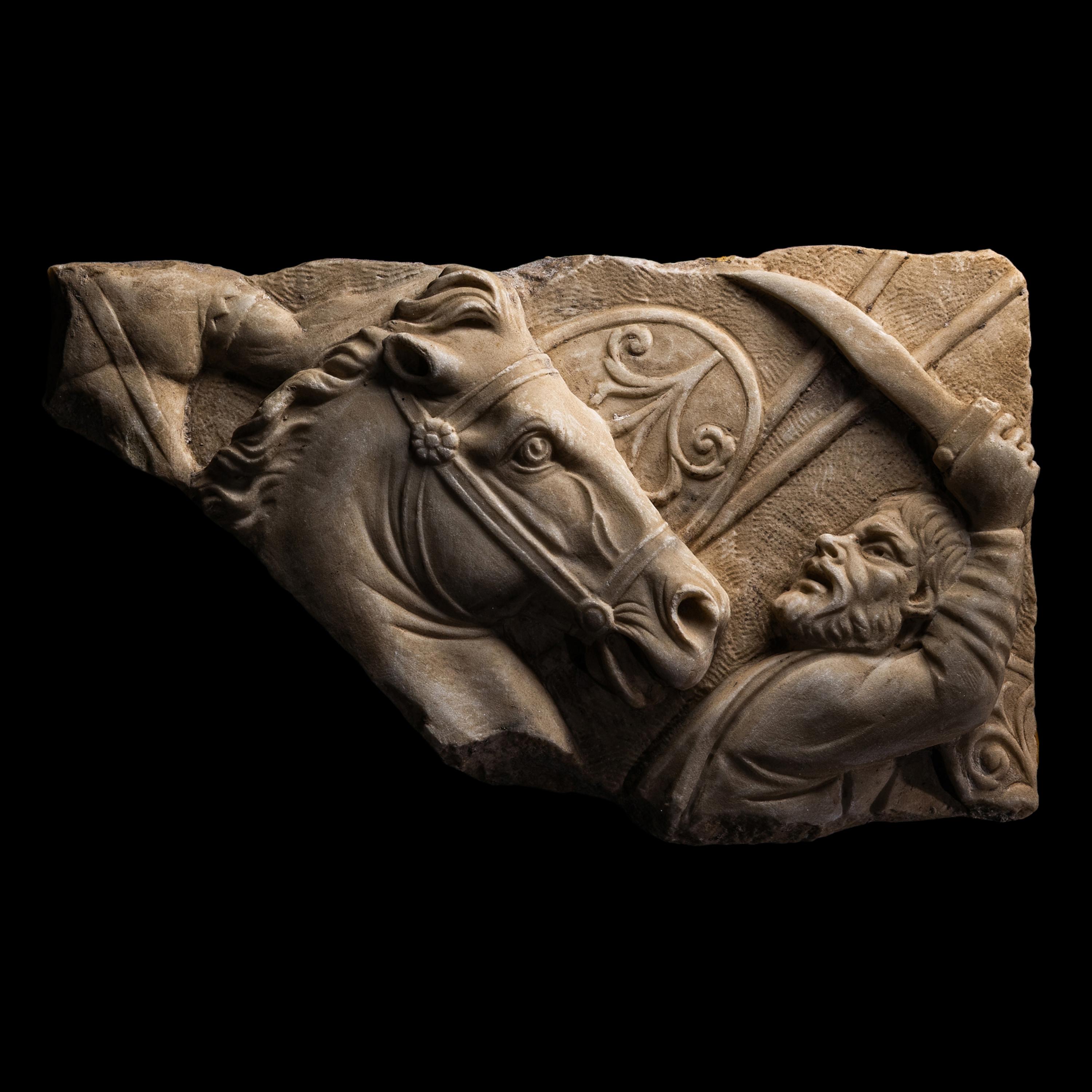A Roman Marble Relief Fragment from a Sarcophagus