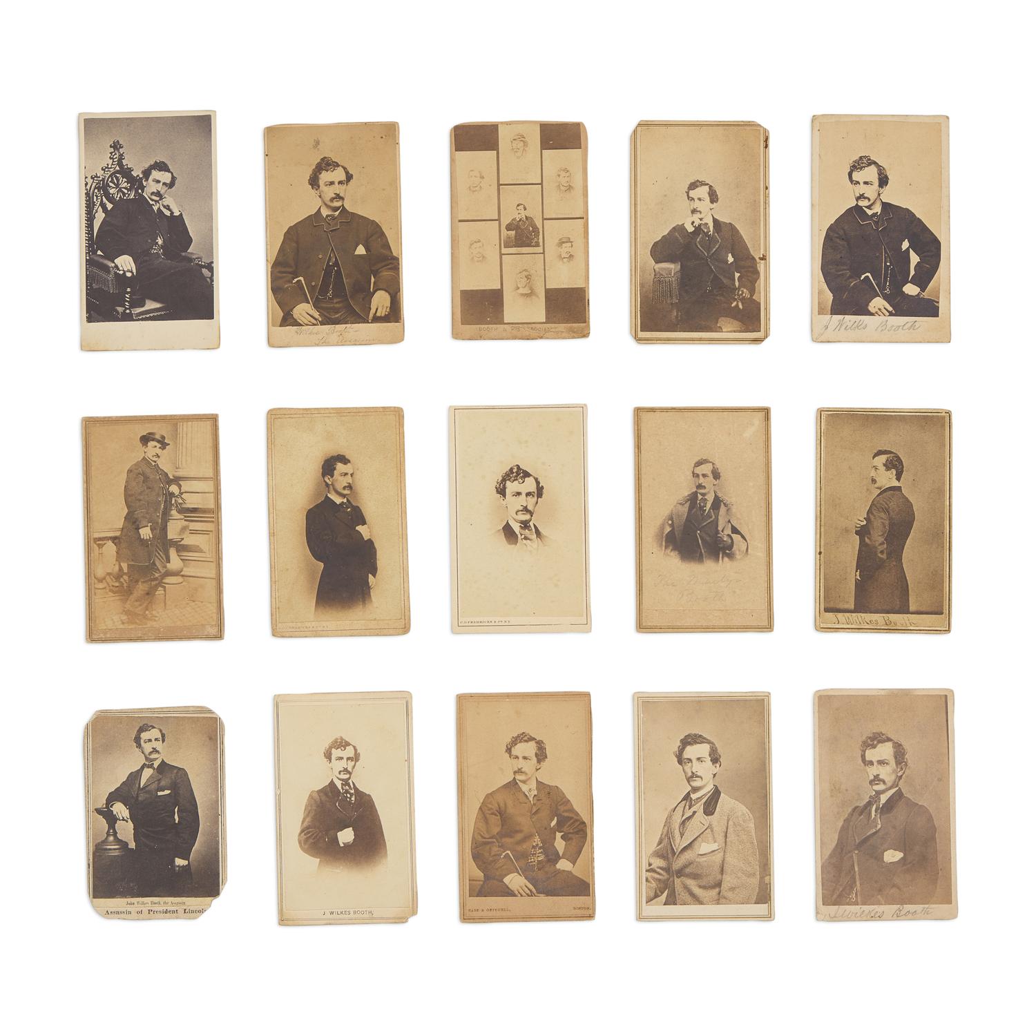 [Lincoln Assassination]. A photographic study of John Wilkes Booth in 15 CDVs.