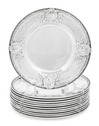 A Set of Twelve American Silver Bread Plates
