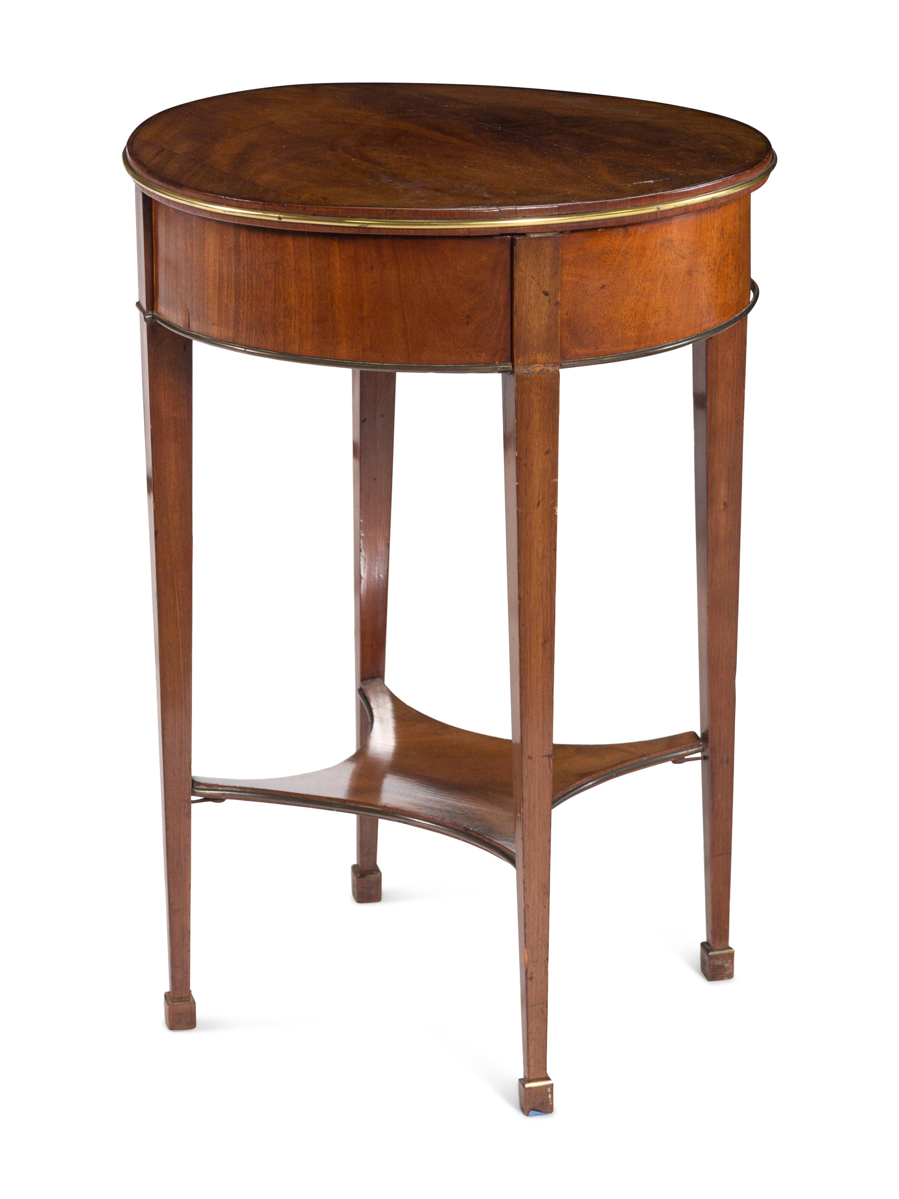 A Directoire Style Brass Mounted Mahogany Side Table