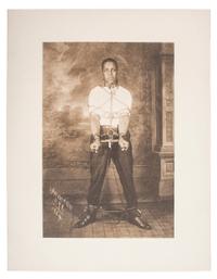 VANDERZEE, James (1886-1983), photographer, after. Rotogravure of African American escape artist. After 1924.