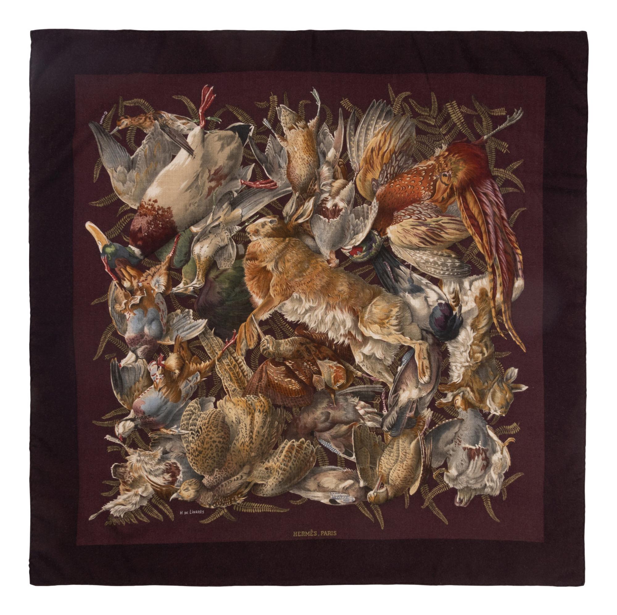 Two Hermès 90cm Cashmere/Silk Scarves