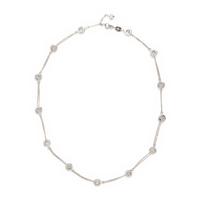 White Gold and Diamond Station Necklace