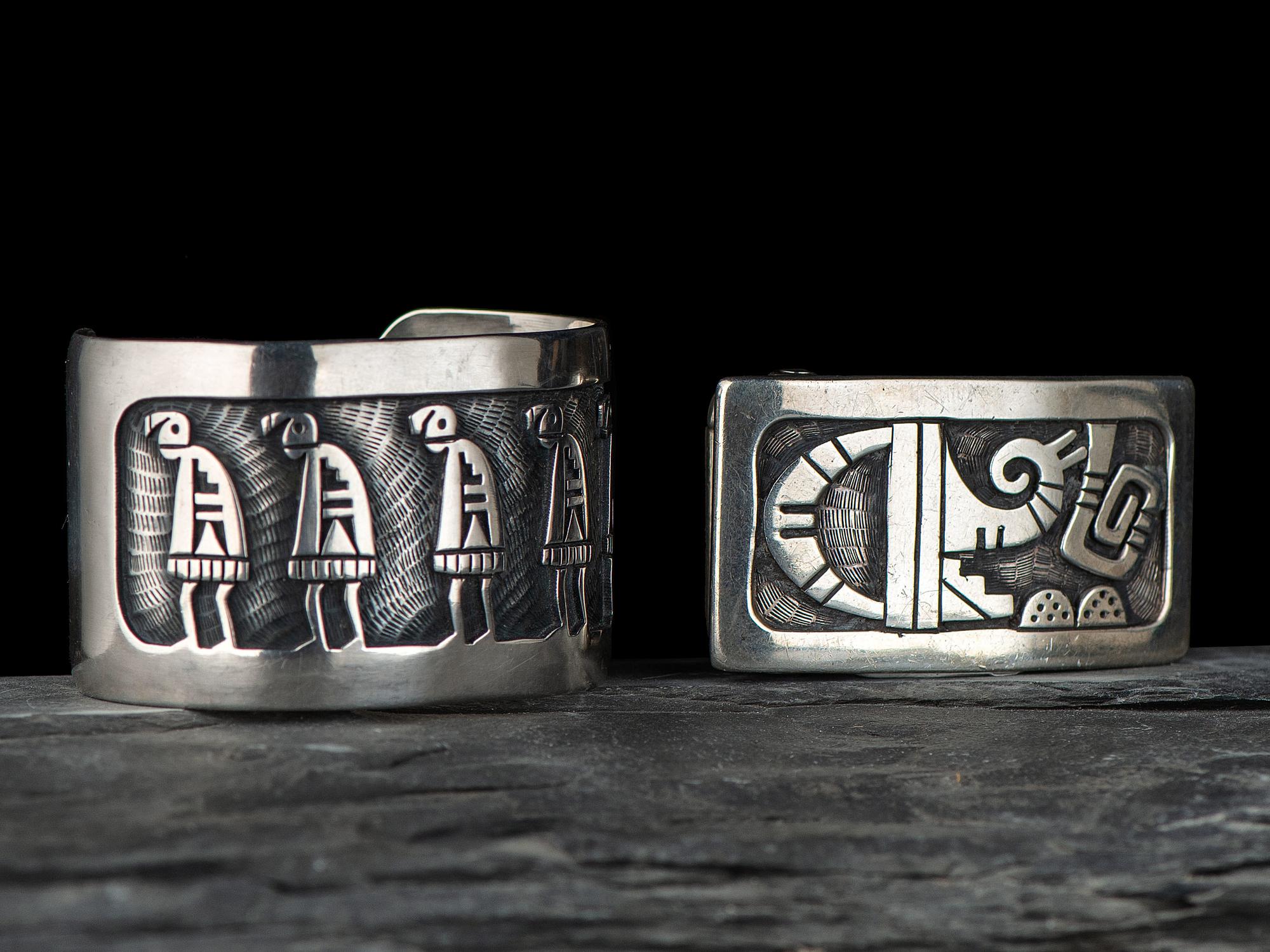 Silver Overlay Cuff Bracelet and Belt Buckle