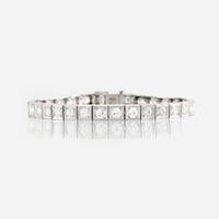 A diamond and platinum bracelet