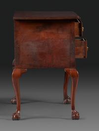 A Chippendale Fan-Carved Walnut Claw-and-Ball Foot Dressing Table